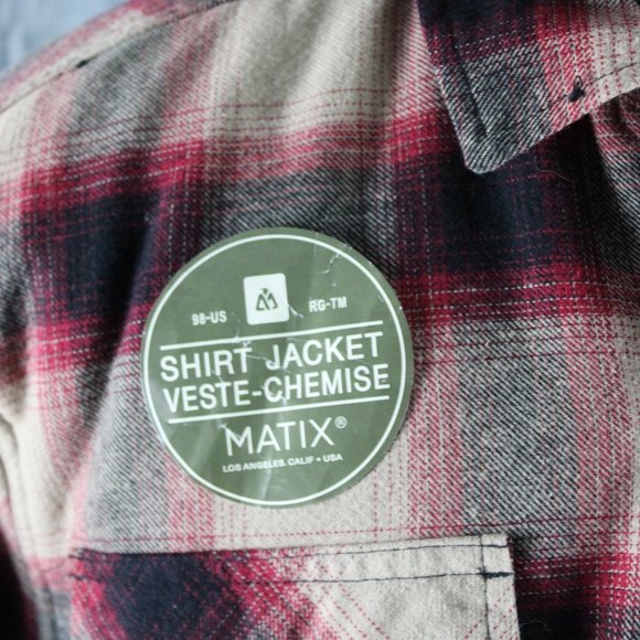 Matix Jacket - The Matix Shirt Jacket Tan and Red Plaid - Men's Large - Picture 3 of 11